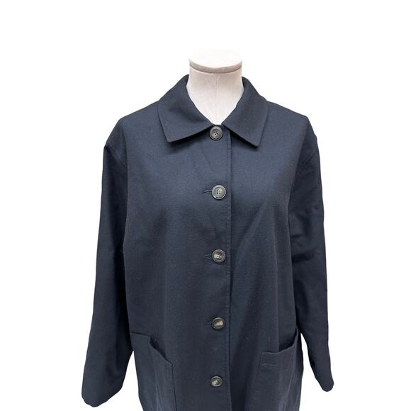 Harve Bernard Vintage Black Light Weight Wool Plus Size Coat 20 W - Picture 4 of 9